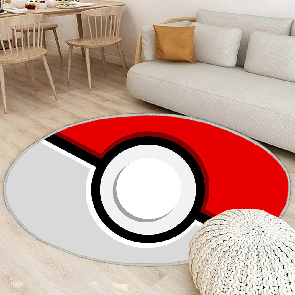 Pokémon Teppich Rund, Teppiche - Pokeball Pokémon Outdoor Teppich Rund, Teppich Wohnzimmer, Carpet, Rug