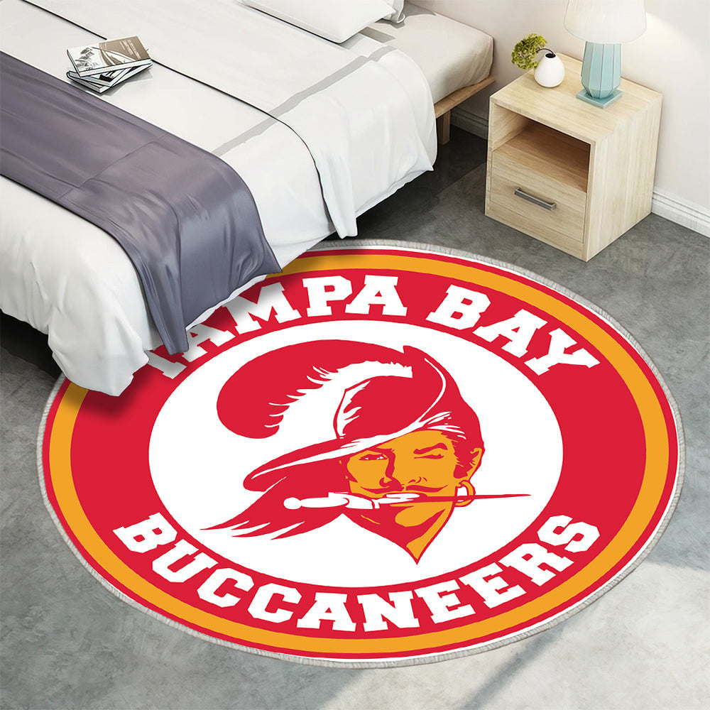 Tampa Bay Buccaneers Throwback Kreis Logo Teppich Rund, Teppiche - Outdoor Teppich Rund, Teppich Wohnzimmer, Carpet, Rug