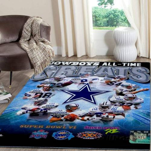 Dallas Cowboys Area Cowboys All Time erstellt NFL Football Teppich, Teppiche - Outdoor Teppich, Teppich Wohnzimmer, Küchenteppich, Kinderzimmer, Modern