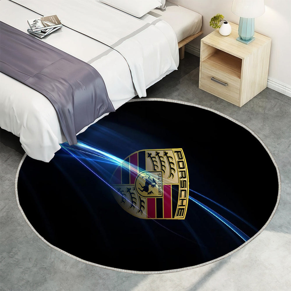Porsche Teppich Rund, Teppiche - Logo Outdoor Teppich Rund, Teppich Wohnzimmer, Carpet, Rug