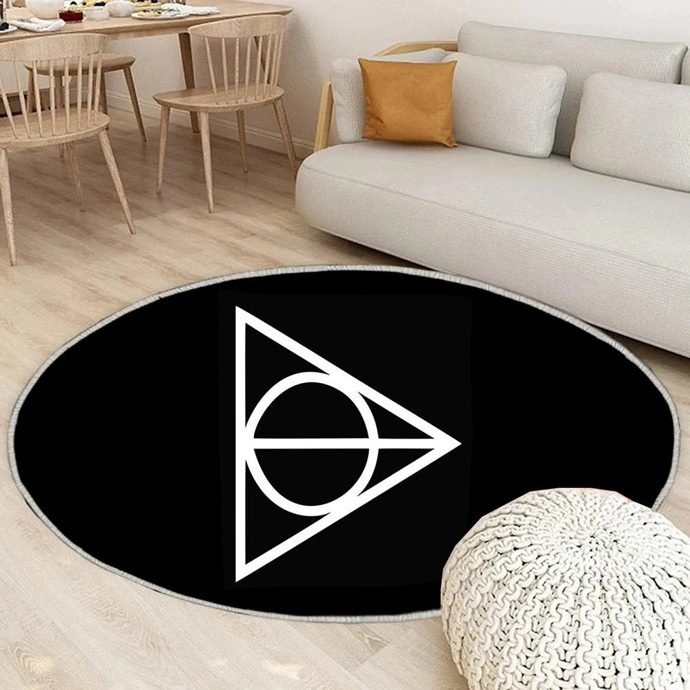 Die Heiligtümer des Todes Teppich Rund, Teppiche - Harry Potter Outdoor Teppich Rund, Teppich Wohnzimmer, Carpet, Rug
