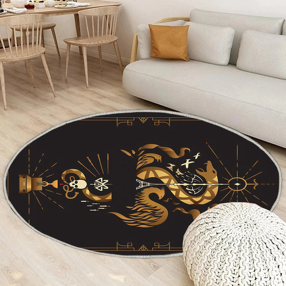 Harry Potter Teppich Rund, Teppiche - Porträtanzeige Outdoor Teppich Rund, Kunstwerk Teppich Wohnzimmer, Carpet, Rug