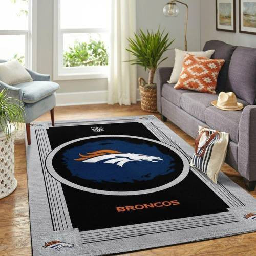 Denver Broncos Area Nfl Football Team Logo002 Teppich, Teppiche - Outdoor Teppich, Teppich Wohnzimmer, Küchenteppich, Kinderzimmer, Modern