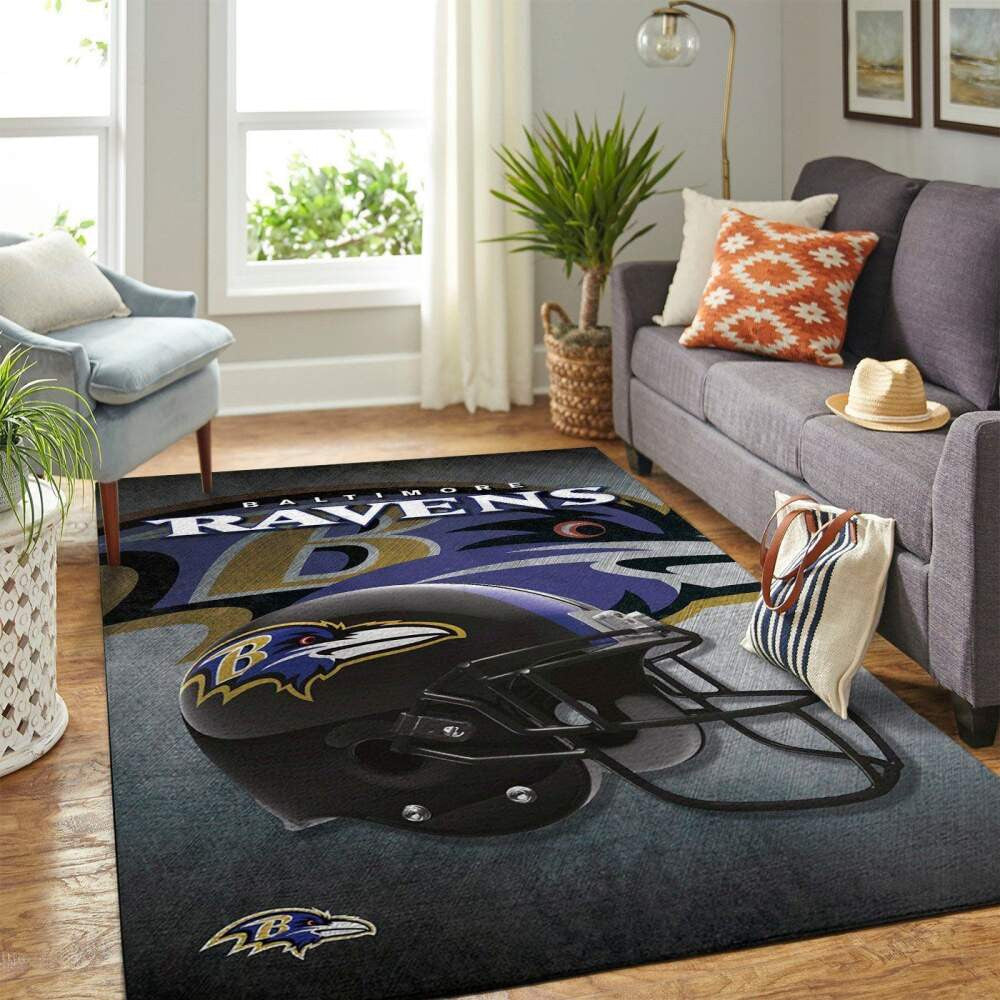 Baltimore Ravens Nfl Area Team Helm Sport Teppich, Teppiche - Outdoor Teppich, Teppich Wohnzimmer, Küchenteppich, Kinderzimmer, Modern