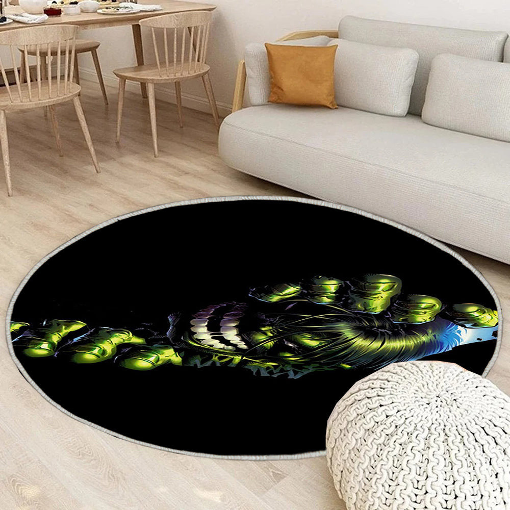 Der unglaubliche Hulk Teppich Rund, Teppiche - Rächer Outdoor Teppich Rund, Wunder Teppich Wohnzimmer, Carpet, Rug