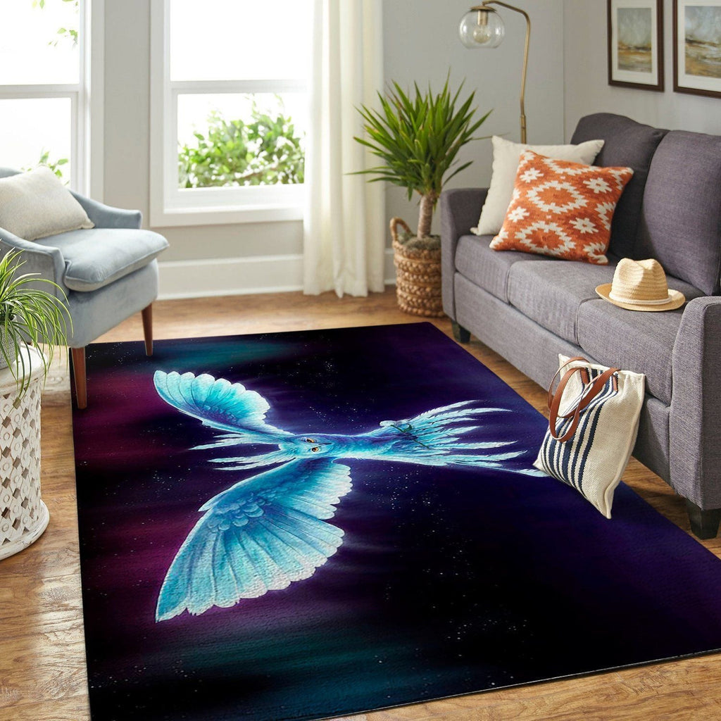 Flying Owl Area Glänzend Blau Ofd Bsfo190827 Teppich, Teppiche - Outdoor Teppich, Teppich Wohnzimmer, Küchenteppich, Kinderzimmer, Modern