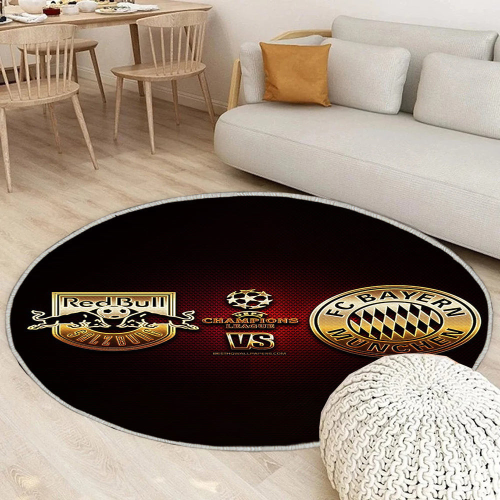 RB Salzburg gegen Bayern München Teppich Rund, Teppiche - Outdoor Teppich Rund, Teppich Wohnzimmer, Carpet, Rug