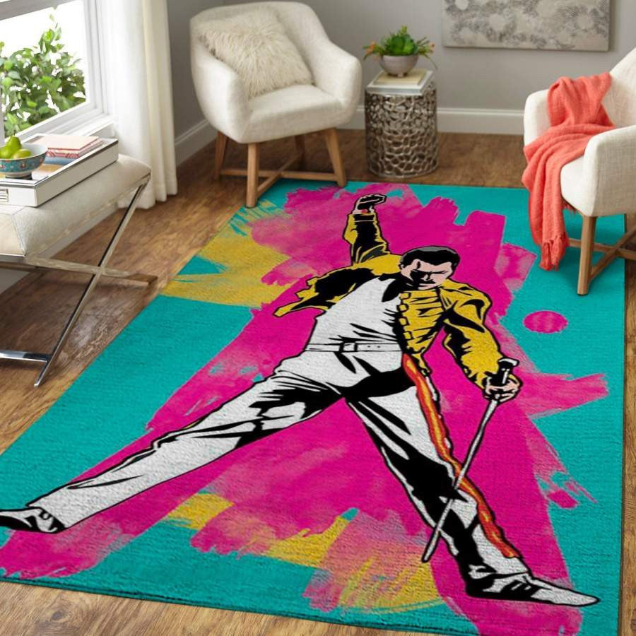 Freddie Mercury Music Ofd 191012 Teppich, Teppiche - Outdoor Teppich, Teppich Wohnzimmer, Küchenteppich, Kinderzimmer, Modern