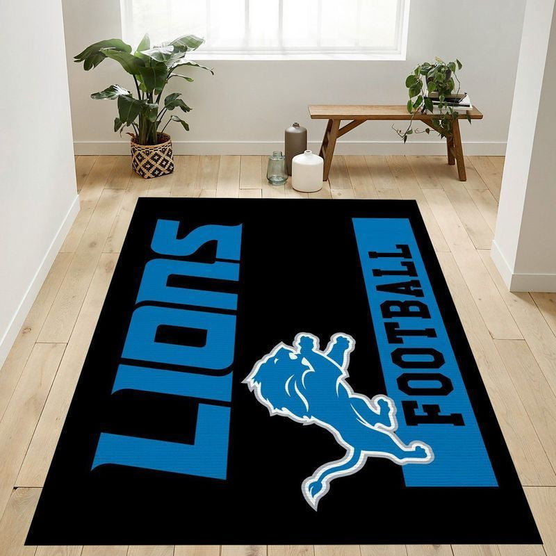 Detroit Lions Football NFL 1 Teppich, Teppiche - Outdoor Teppich, Teppich Wohnzimmer, Küchenteppich, Kinderzimmer, Modern