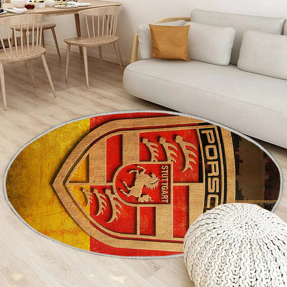 Porsche Logo Teppich Rund, Teppiche - Kalt Outdoor Teppich Rund, Hübsch Teppich Wohnzimmer, Carpet, Rug