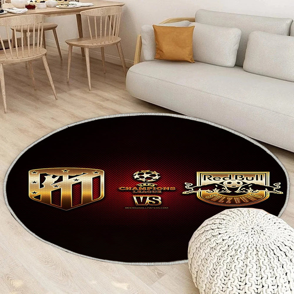 Atlético Madrid gegen RB Salzburg Teppich Rund, Teppiche - Outdoor Teppich Rund, Teppich Wohnzimmer, Carpet, Rug