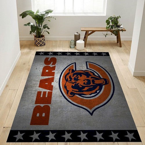 Chicago Bears Metallbanner Nfl Logo Bereich für Geschenk Teppich, Teppiche - Outdoor Teppich, Teppich Wohnzimmer, Küchenteppich, Kinderzimmer, Modern