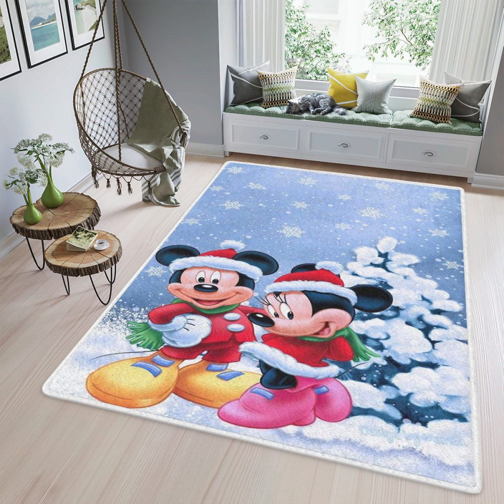 Happy Holiday Couple Love Mickey 111 Weihnachtsgeschenke Liebhaber Teppich, Teppiche - Outdoor Teppich, Teppich Wohnzimmer, Küchenteppich, Kinderzimmer, Modern