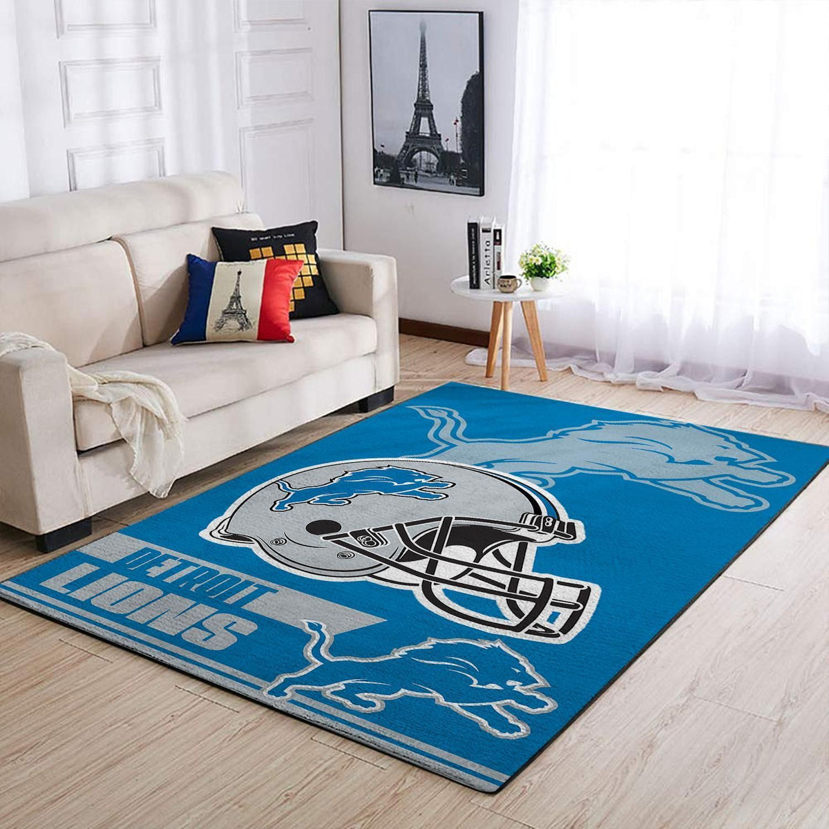 Detroit Lions Nfl Team Logo Helm rechteckiger Bereich Teppich, Teppiche - Outdoor Teppich, Teppich Wohnzimmer, Küchenteppich, Kinderzimmer, Modern