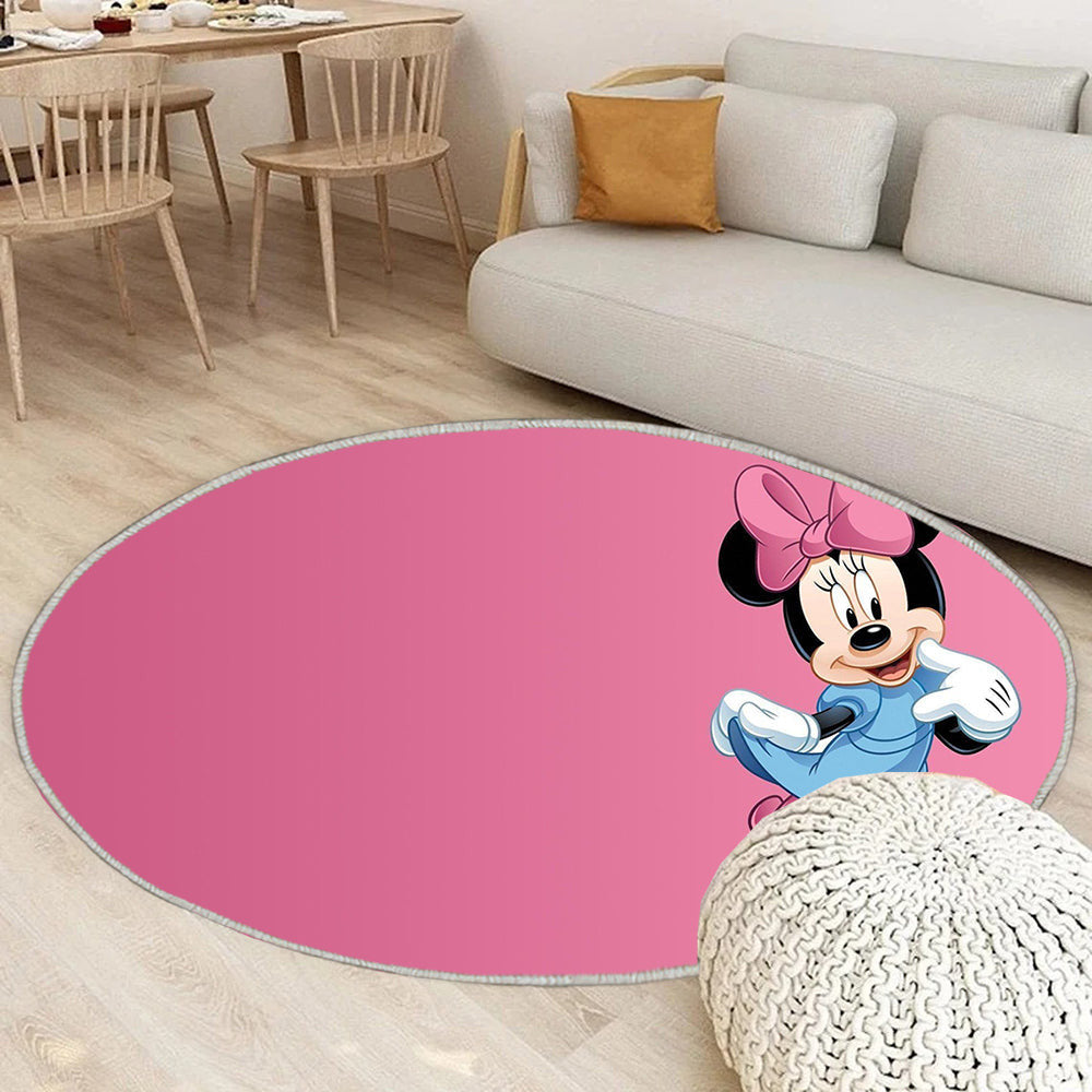 Minnie Maus Teppich Rund, Teppiche - Outdoor Teppich Rund, Teppich Wohnzimmer, Carpet, Rug