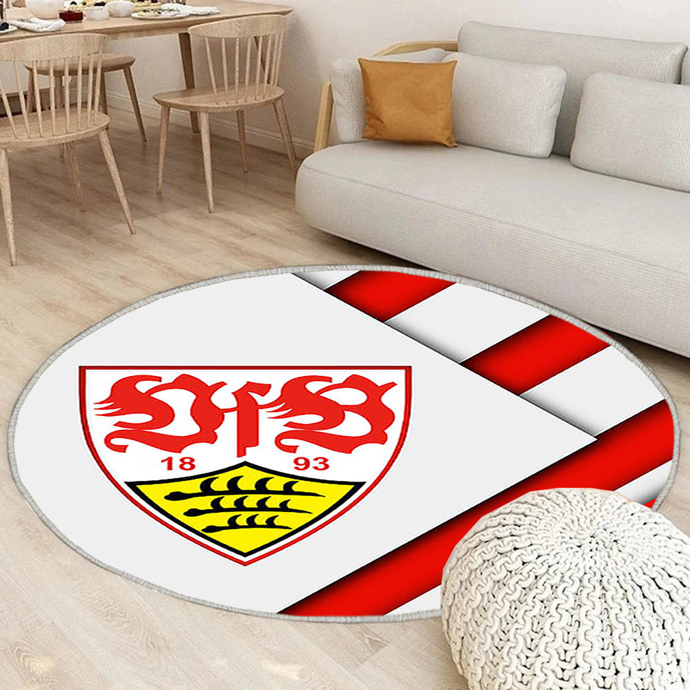 Vfb Stuttgart Fc Materialdesign Teppich Rund, Teppiche - Emblem Outdoor Teppich Rund, Deutscher Fußballverein Teppich Wohnzimmer, Carpet, Rug