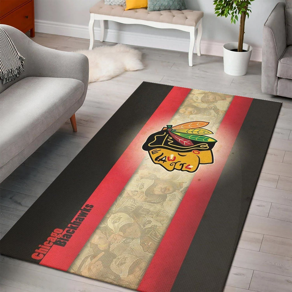 Chicago Blackhawks Bereich Nhl Hockey2002202 Teppich, Teppiche - Outdoor Teppich, Teppich Wohnzimmer, Küchenteppich, Kinderzimmer, Modern