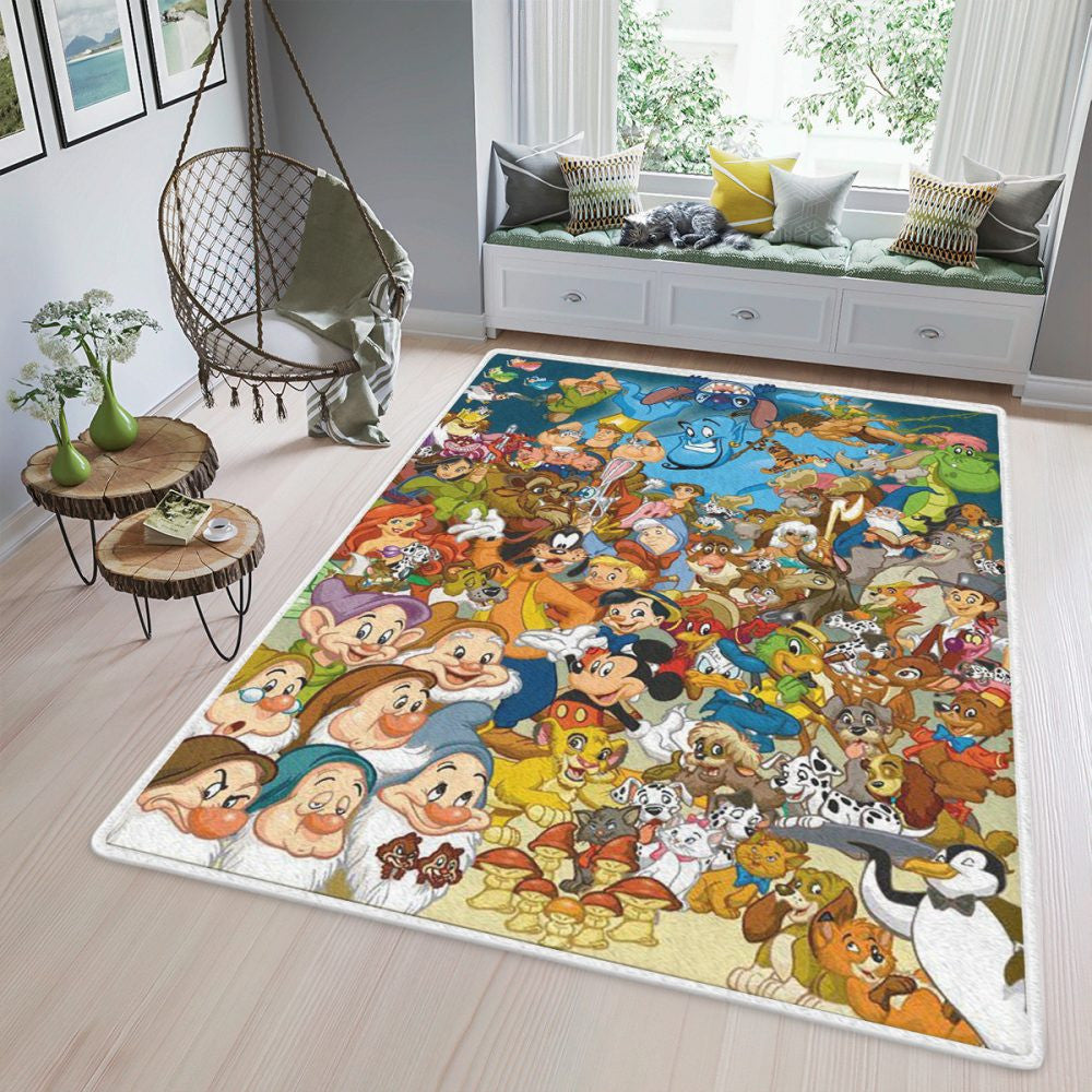 Vollständige Disney-Figuren Cartoon Weihnachten Giftdisney Teppich, Teppiche - Outdoor Teppich, Teppich Wohnzimmer, Küchenteppich, Kinderzimmer, Modern