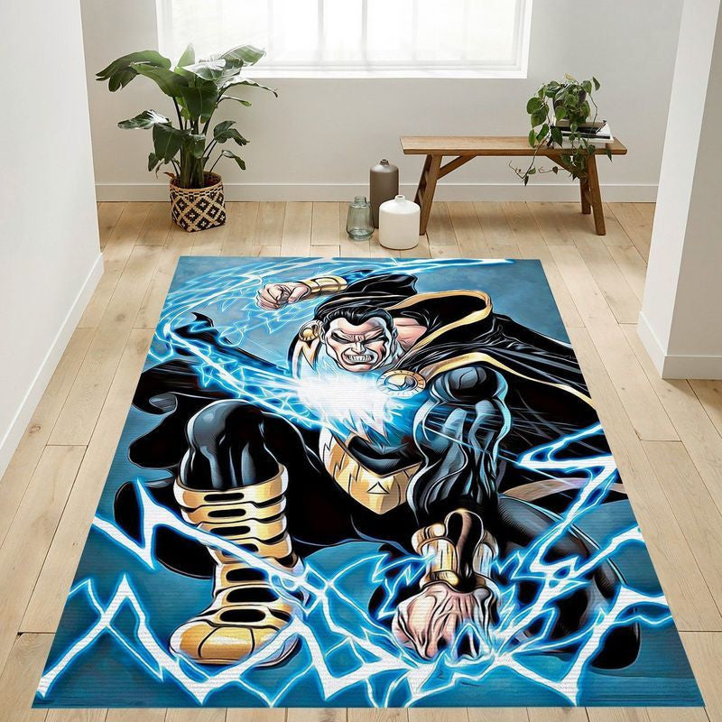 DC Comics Schwarzer Adam Blitz Teppich, Teppiche - Outdoor Teppich, Teppich Wohnzimmer, Küchenteppich, Kinderzimmer, Modern