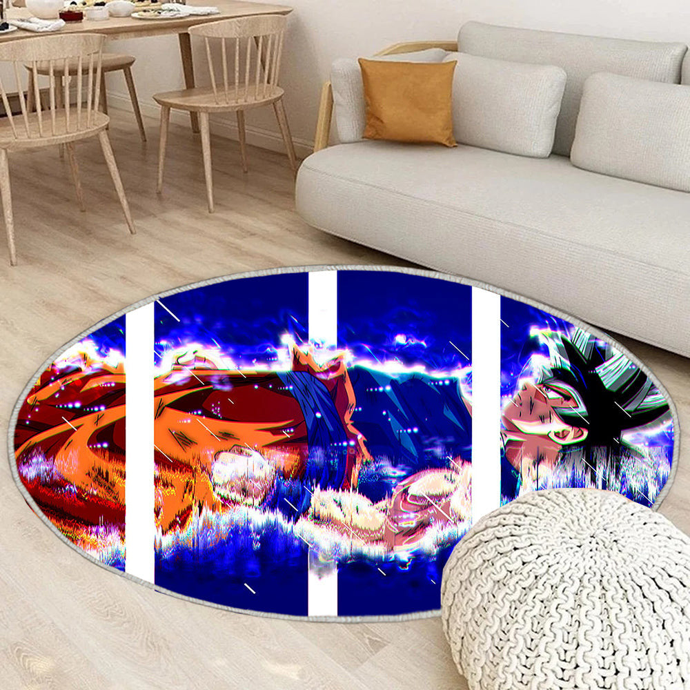 Dragon Ball super Teppich Rund, Teppiche - Son Goku Outdoor Teppich Rund, Ultra Teppich Wohnzimmer, Carpet, Rug