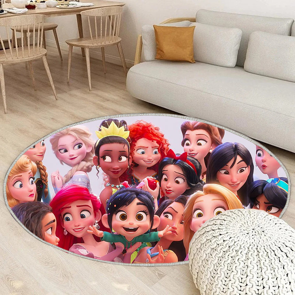 Disney Mädchen Teppich Rund, Teppiche - Rapunzel Outdoor Teppich Rund, elsa Teppich Wohnzimmer, Carpet, Rug