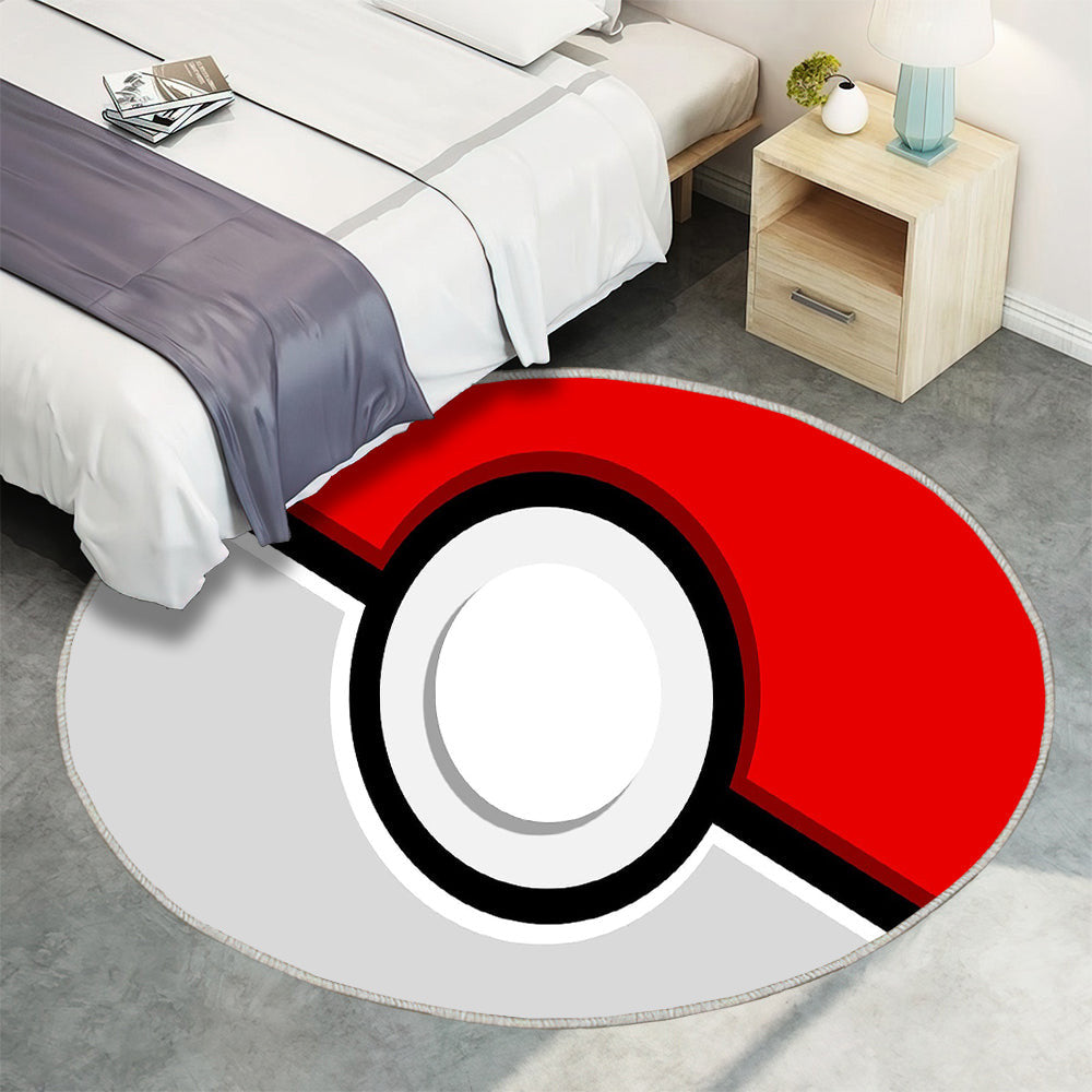 Pokémon Teppich Rund, Teppiche - Pokeball Pokémon Outdoor Teppich Rund, Teppich Wohnzimmer, Carpet, Rug