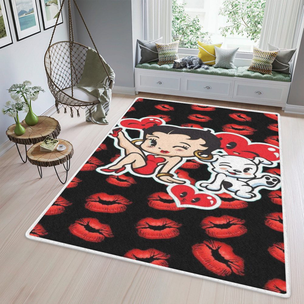 Betty Boop002 Teppich, Teppiche - Outdoor Teppich, Teppich Wohnzimmer, Küchenteppich, Kinderzimmer, Modern