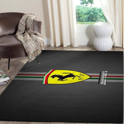 Ferrari-Logo-Supercars-Bereich Fn121221 Teppich, Teppiche - Outdoor Teppich, Teppich Wohnzimmer, Küchenteppich, Kinderzimmer, Modern