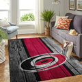 Carolina Hurricanes Nhl Team Logobereich Sport im Holzstil Teppich, Teppiche - Outdoor Teppich, Teppich Wohnzimmer, Küchenteppich, Kinderzimmer, Modern