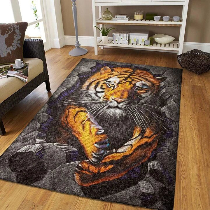 3D Tiger Wohnzimmer Boden Teppich, Teppiche - Outdoor Teppich, Teppich Wohnzimmer, Küchenteppich, Kinderzimmer, Modern