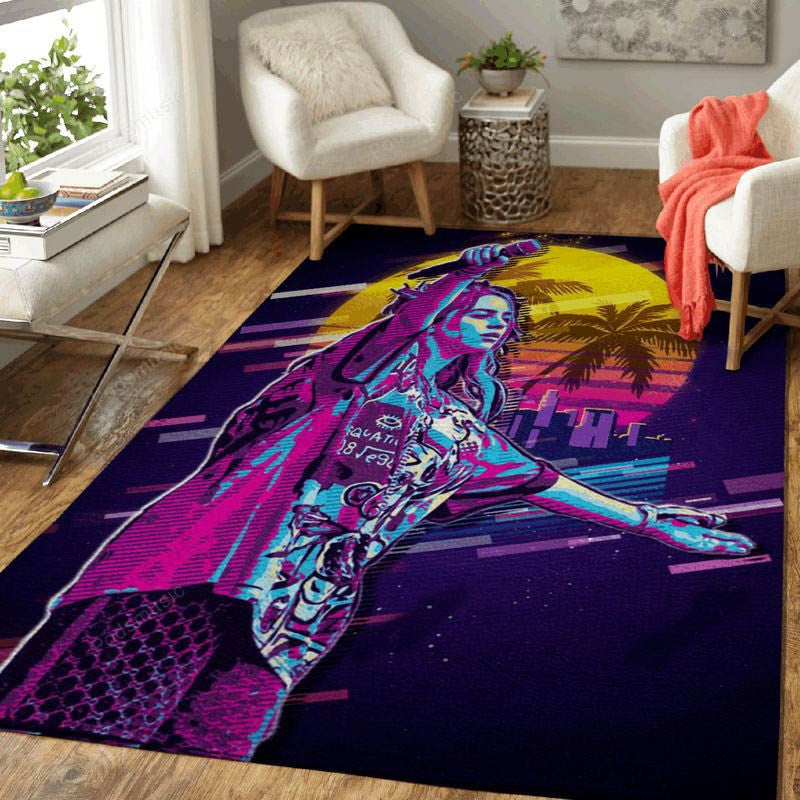 Billie Eilish Piraten Bairdwork Musik Synthwave 80S Teppich, Teppiche - Outdoor Teppich, Teppich Wohnzimmer, Küchenteppich, Kinderzimmer, Modern