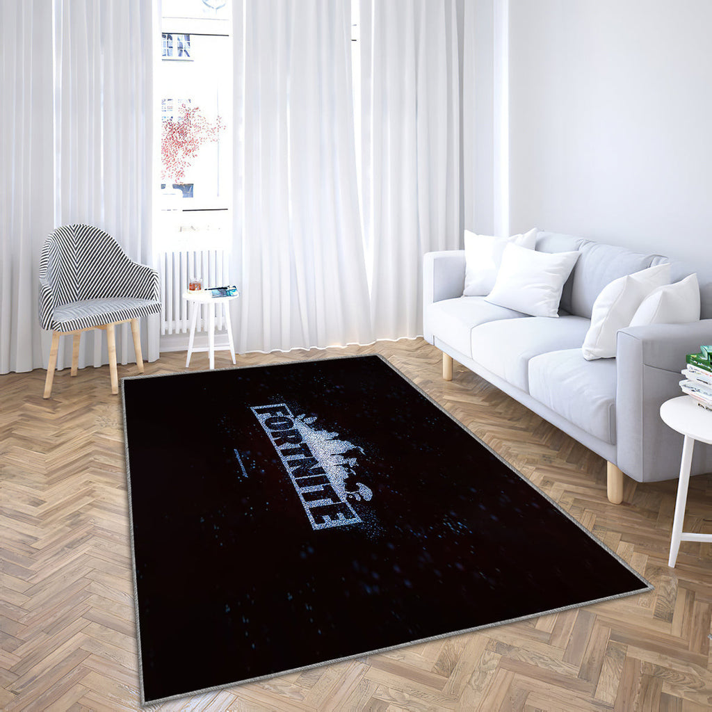 Fortnite Glitzerlogo Teppich, Teppiche - schwarzer Hintergrund Outdoor Teppich, Fortnite Logo Teppich Wohnzimmer, Küchenteppich, Kinderzimmer, Modern