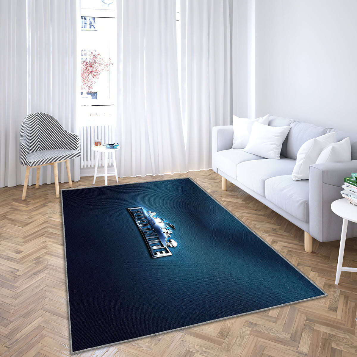 Fortnite Metalllogo Teppich, Teppiche - Outdoor Teppich, Teppich Wohnzimmer, Küchenteppich, Kinderzimmer, Modern