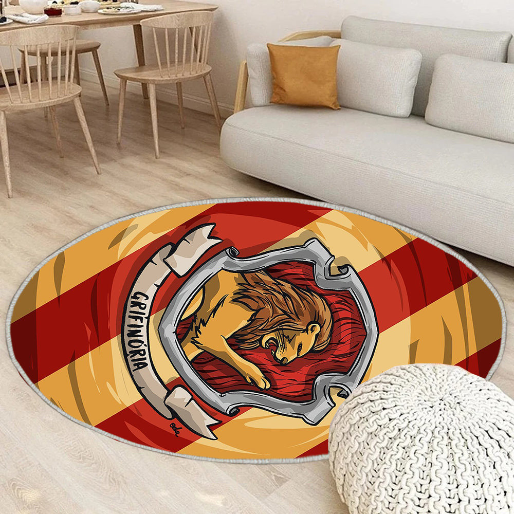 Grifinoria Teppich Rund, Teppiche - Harry Potter Outdoor Teppich Rund, Teppich Wohnzimmer, Carpet, Rug
