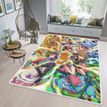 Voller Monster Pokemon Evolution Tv Cartoon Ver3 Geschenkliebhaber Teppich, Teppiche - Outdoor Teppich, Teppich Wohnzimmer, Küchenteppich, Kinderzimmer, Modern