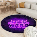 Star Wars violettes Logo violette Brickwall Teppich Rund, Teppiche - Outdoor Teppich Rund, Teppich Wohnzimmer, Carpet, Rug