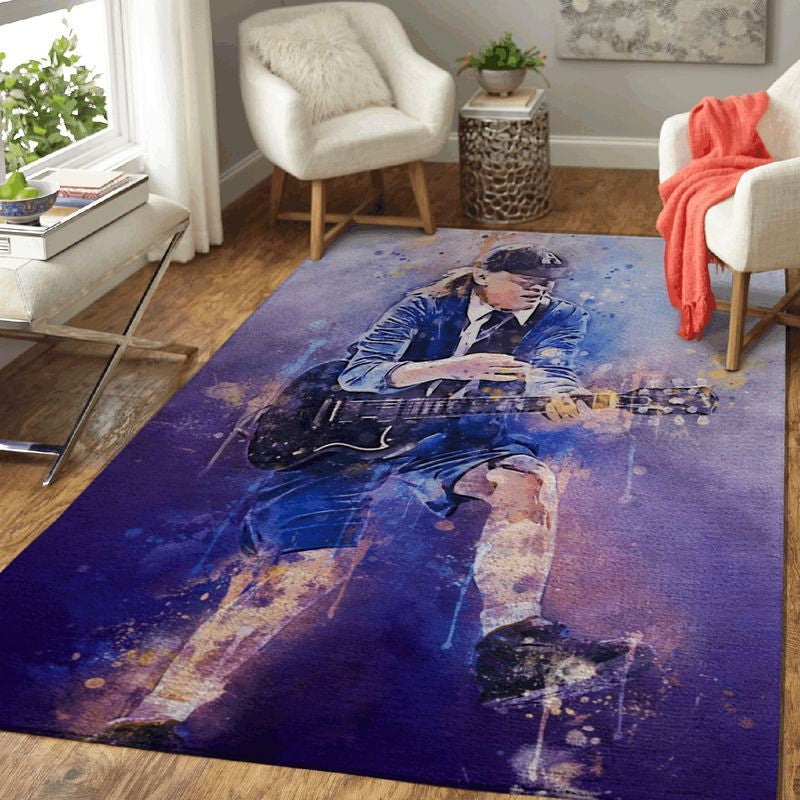 Angus Mckinnon Young Ac Dc Band Teppich, Teppiche - Outdoor Teppich, Teppich Wohnzimmer, Küchenteppich, Kinderzimmer, Modern
