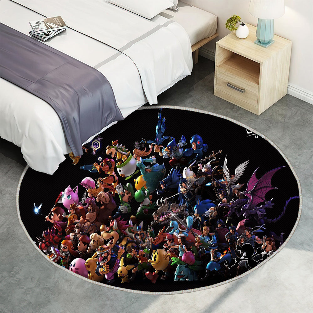 Super Smash Bros Ultimate Teppich Rund, Teppiche - Outdoor Teppich Rund, Teppich Wohnzimmer, Carpet, Rug
