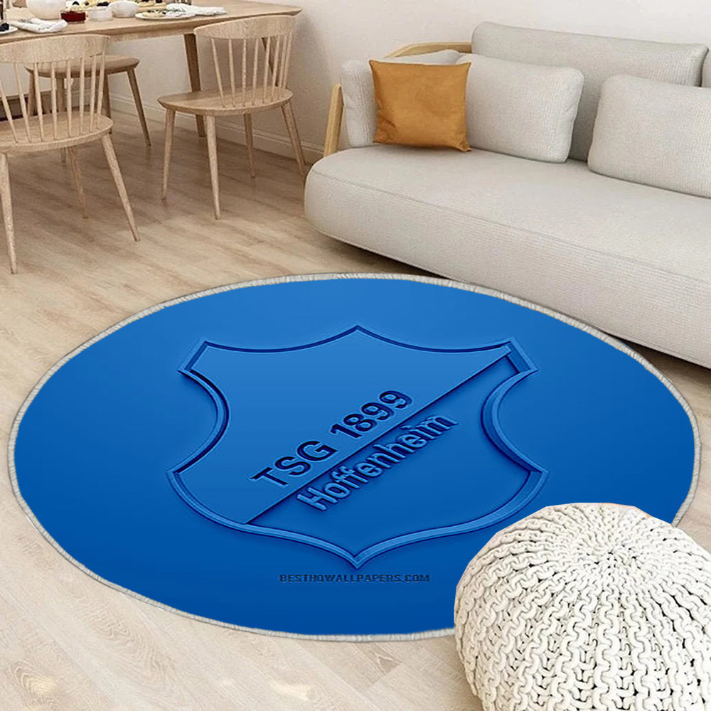 Tsg 1899 Hoffenheim Teppich Rund, Teppiche - Outdoor Teppich Rund, Blau Teppich Wohnzimmer, Carpet, Rug