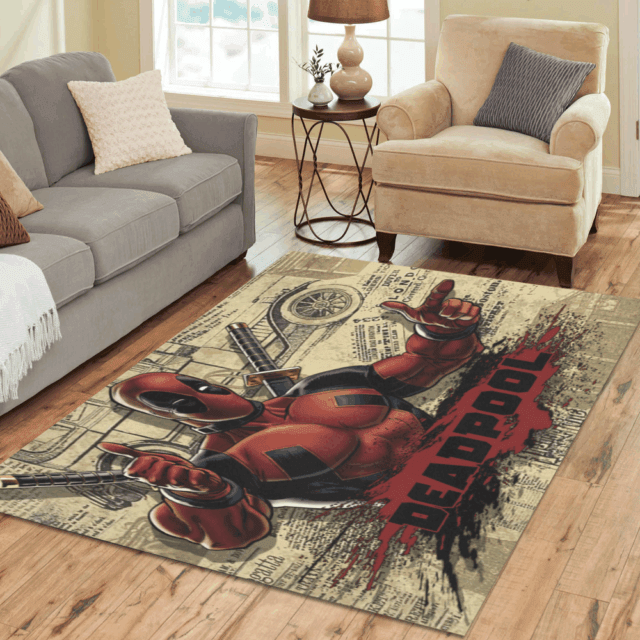 Deadpool Funny Marvel Superhelden Area Marvel Fn101208 Teppich, Teppiche - Outdoor Teppich, Teppich Wohnzimmer, Küchenteppich, Kinderzimmer, Modern