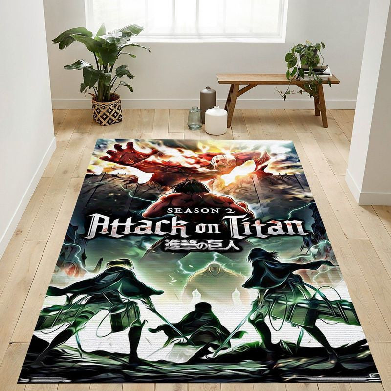 Attack on Titan Staffel 2 Teaser One Sheet Teppich, Teppiche - Outdoor Teppich, Teppich Wohnzimmer, Küchenteppich, Kinderzimmer, Modern