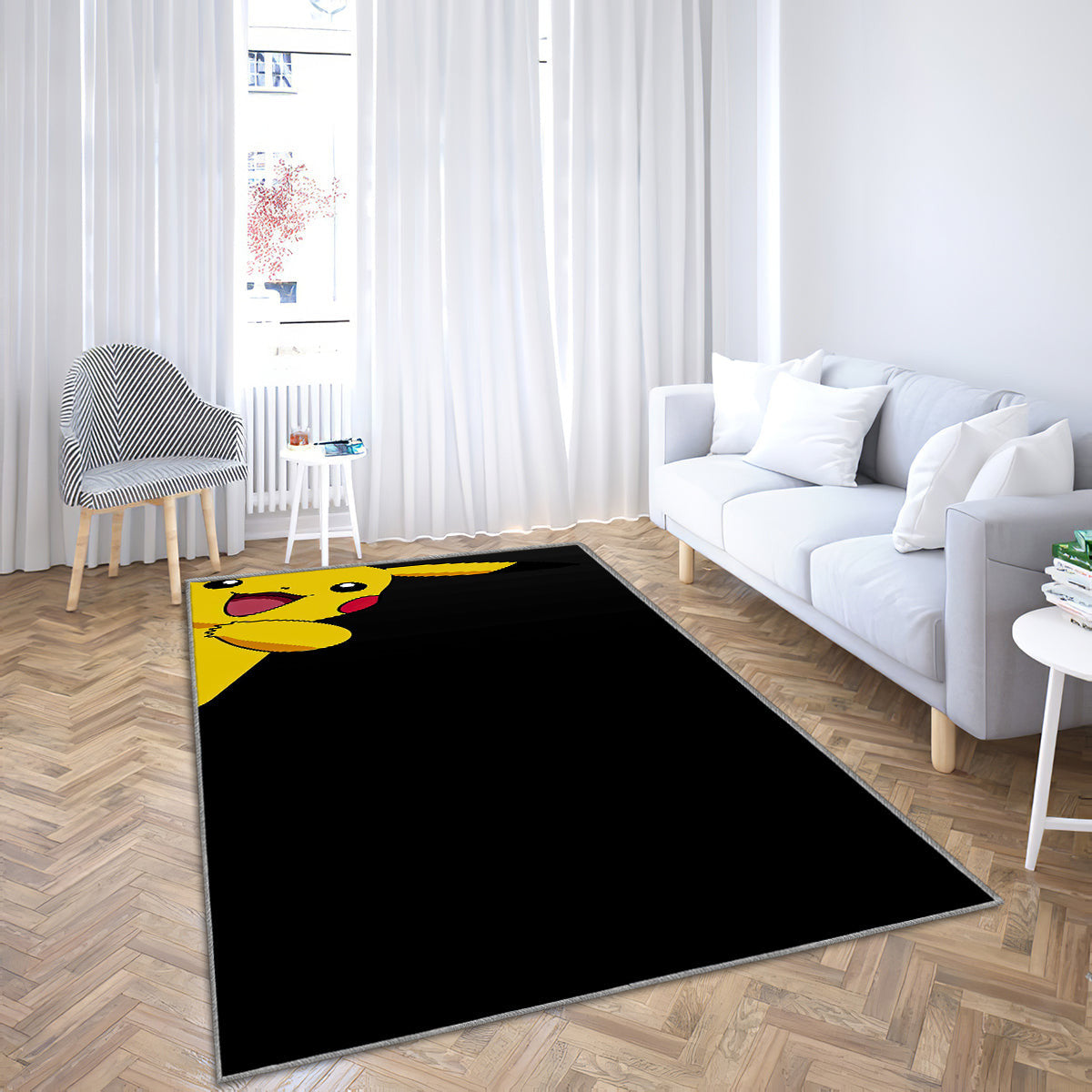 Pikachu Teppich, Teppiche - Anime Outdoor Teppich, dunkel Teppich Wohnzimmer, Küchenteppich, Kinderzimmer, Modern