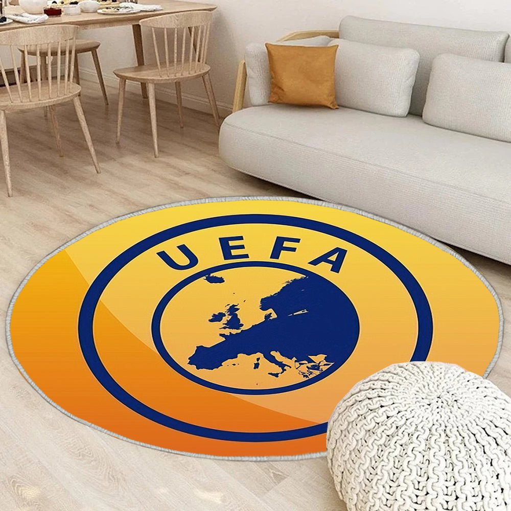 UEFA Logo Teppich Rund, Teppiche - Outdoor Teppich Rund, Teppich Wohnzimmer, Carpet, Rug