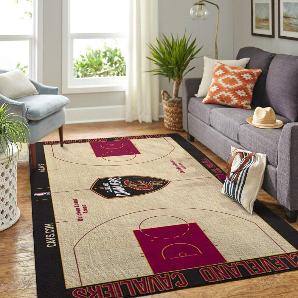 Cleveland Cavaliers Court Bereich NBA-Basketballteam Logo002 Teppich, Teppiche - Outdoor Teppich, Teppich Wohnzimmer, Küchenteppich, Kinderzimmer, Modern