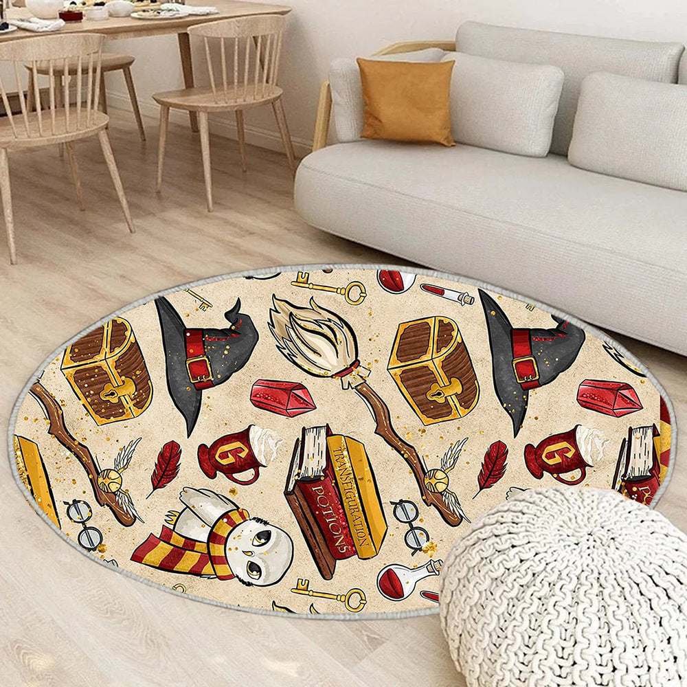 Harry Potter Teppich Rund, Teppiche - Kino Outdoor Teppich Rund, Teppich Wohnzimmer, Carpet, Rug
