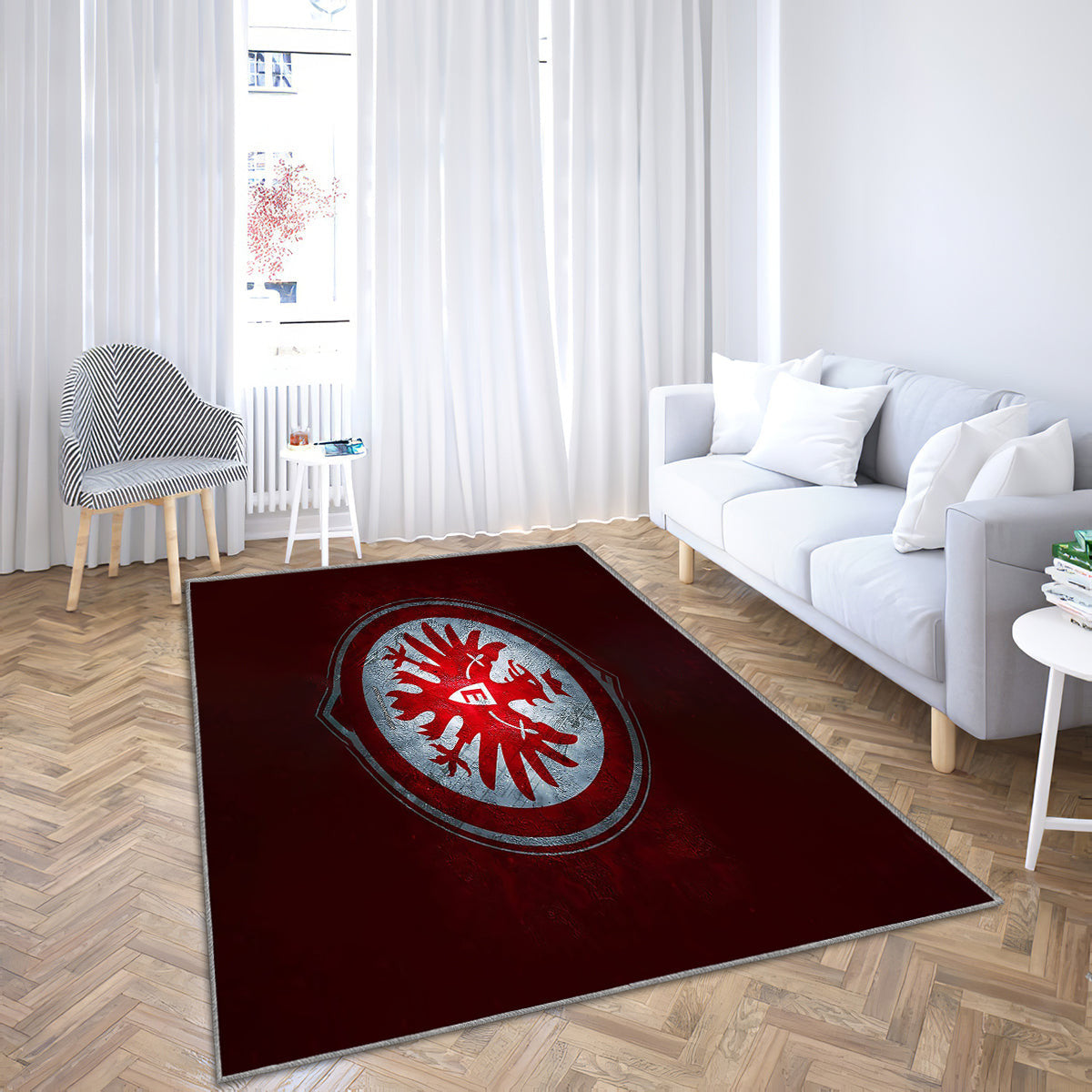 Eintracht Frankfurt Teppich, Teppiche - Deutscher Fußballverein Outdoor Teppich, roter Steinhintergrund Teppich Wohnzimmer, Küchenteppich, Kinderzimmer, Modern