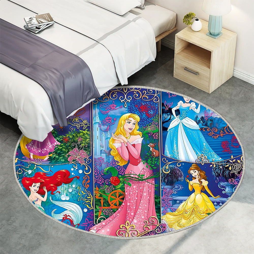 Disney Prinzessinnen Teppich Rund, Teppiche - Rapunzel Outdoor Teppich Rund, Teppich Wohnzimmer, Carpet, Rug