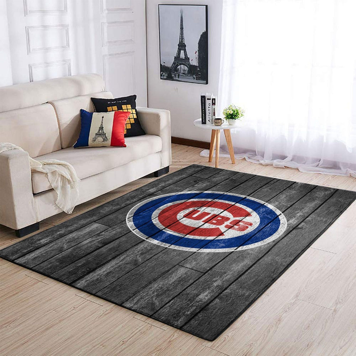 Chicago Cubs Mlb Area Baseball Team Logo aus Holz Teppich, Teppiche - Outdoor Teppich, Teppich Wohnzimmer, Küchenteppich, Kinderzimmer, Modern