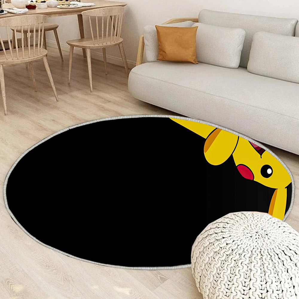 Pikachu Teppich Rund, Teppiche - Anime Outdoor Teppich Rund, dunkel Teppich Wohnzimmer, Carpet, Rug