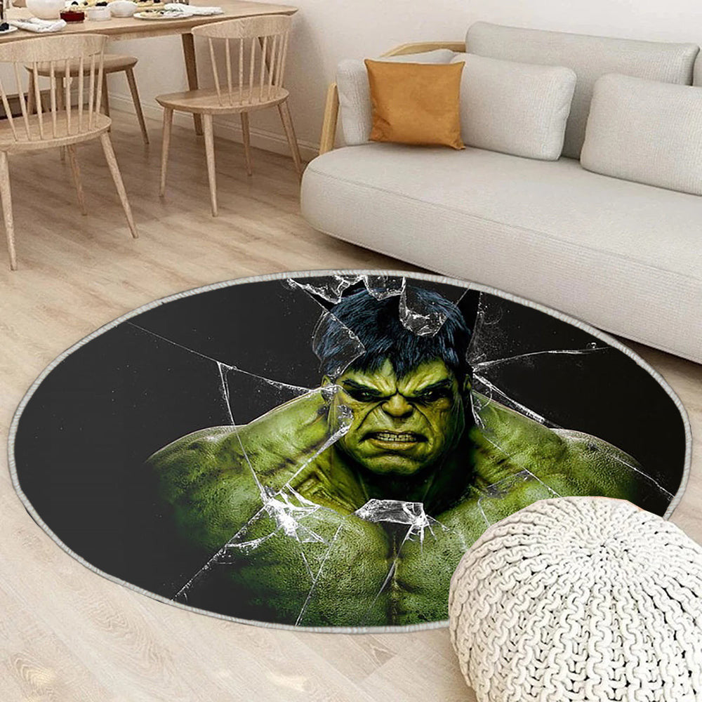 Der unglaubliche Hulk Teppich Rund, Teppiche - Glas Outdoor Teppich Rund, Der Unglaubliche Teppich Wohnzimmer, Carpet, Rug